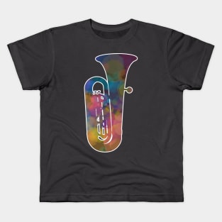 Tuba Silhouette: Watercolors Kids T-Shirt